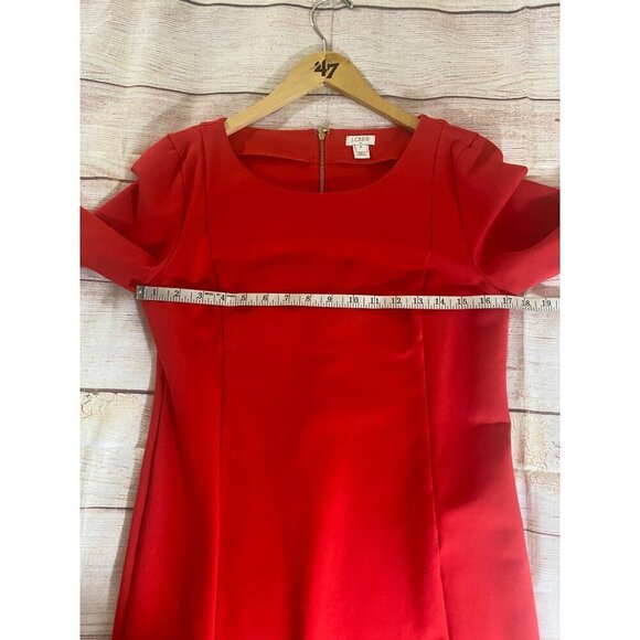 J.Crew Women's Thick Red Half Sleeve Midi Dress - Medium - Picture 7 of 13